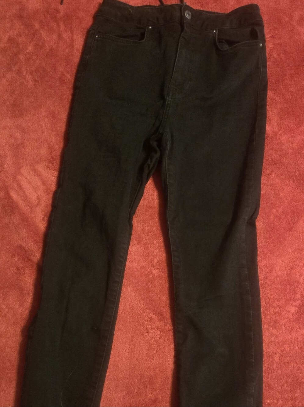 Women's Black Stretch Skinny Jeans With Back Tie Detail